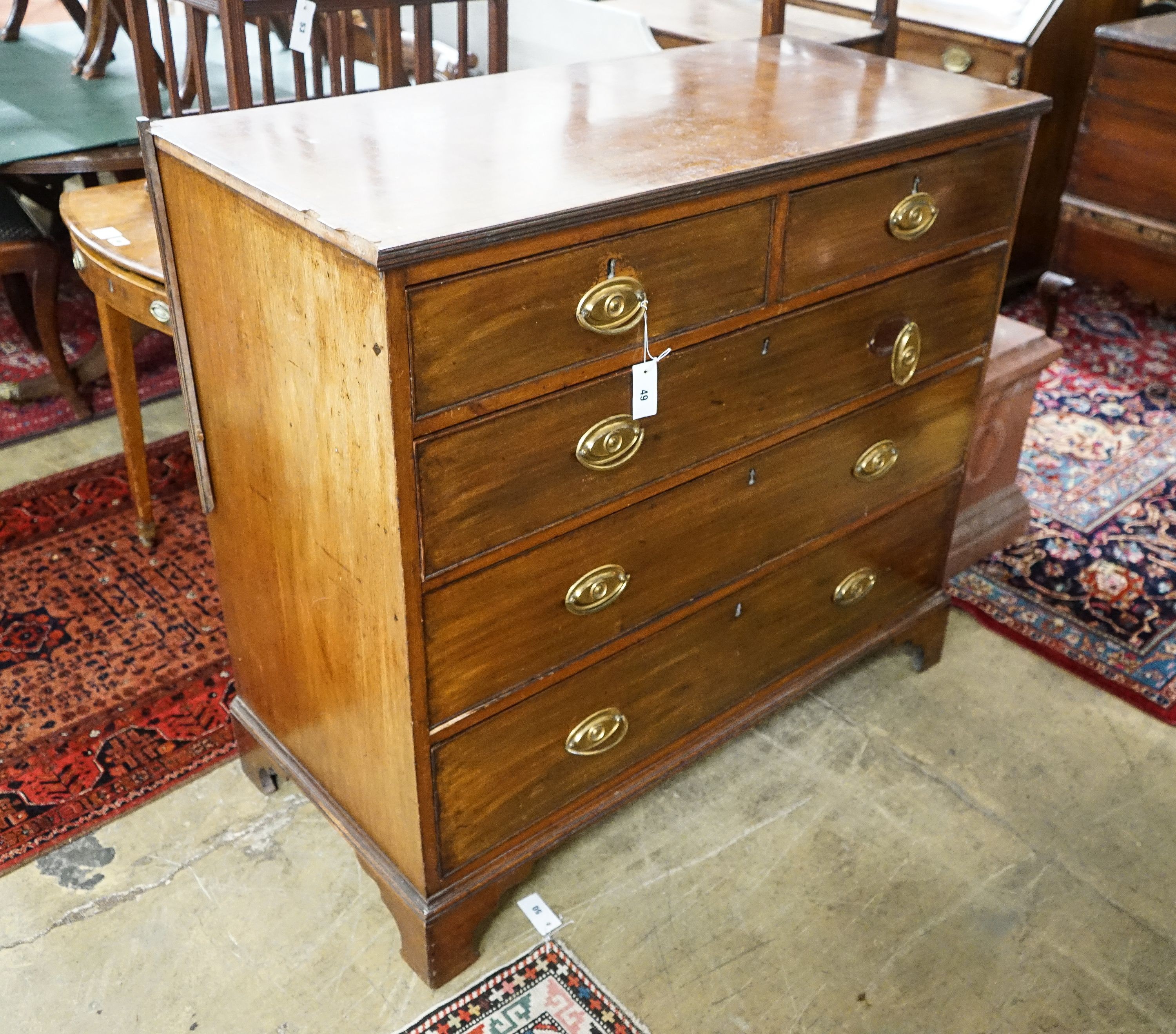 A George IV mahogany chest, width 110cm, depth 51cm, height 101cm